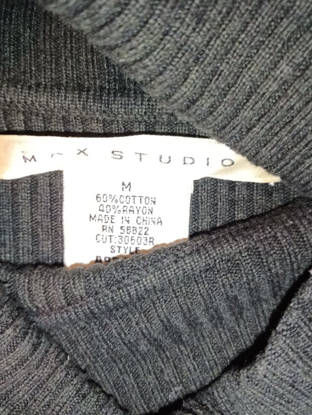 Max Studio Turtleneck Puff-Sleeve Sweater Dress in Dark Green - Picture 4 of 5